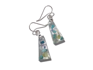 Mixed Gemstone Earrings #2 - Modern Earrings - Mixed crystal gemstones in resin - Ready to Ship - ValenwoodVixen