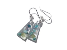 Load image into Gallery viewer, Mixed Gemstone Earrings #2 - Modern Earrings - Mixed crystal gemstones in resin - Ready to Ship - ValenwoodVixen
