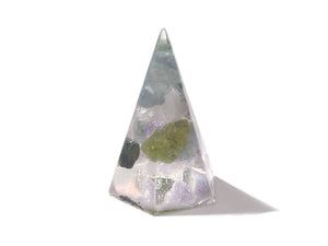 Resin Ring Cone - Faceted #1- Mixed Gemstones- Crystal Ring Holder - Jewelry Display -  ValenwoodVixen - Ready to Ship