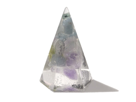 Resin Ring Cone - Faceted #1- Mixed Gemstones- Crystal Ring Holder - Jewelry Display -  ValenwoodVixen - Ready to Ship