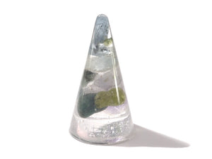 Resin Ring Cone - Smooth #2- Mixed Gemstones- Crystal Ring Holder - Jewelry Display -  ValenwoodVixen - Ready to Ship